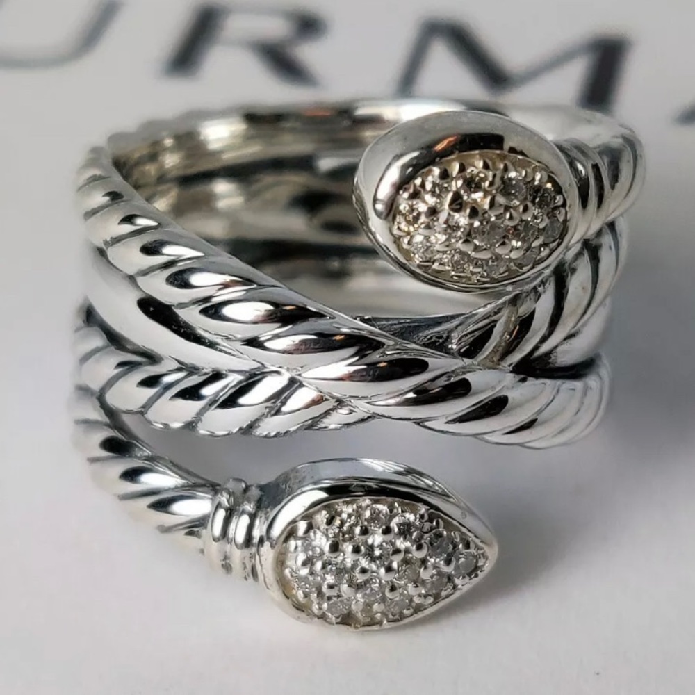 DAVID YURMAN SS Renaissance Diamond Serpent Ring.